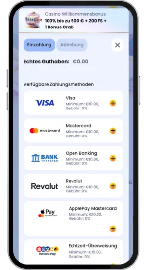 Einzahlung in Euro
