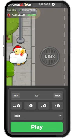 Controles de apuesta de Chicken Road 2 con rango de 0.01 a 200 €