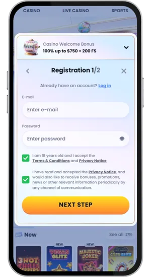 Australian casino registration form and deposit interface showing 10 AUD minimum deposit