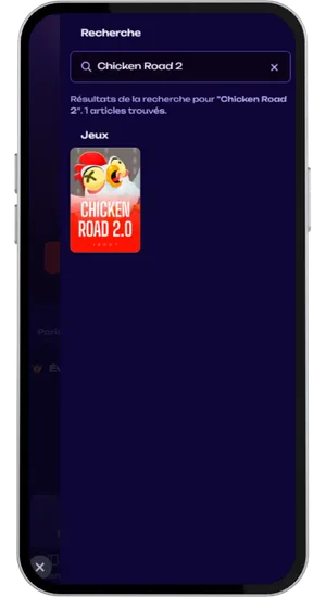 Lobby kasyna online z wyszukiwarką i grą Chicken Road 2